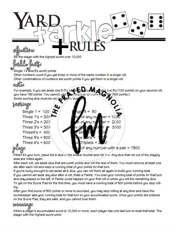 It is an image of Printable Farkle Rules for diy It is a photo of Printable Farkle Rules for diy