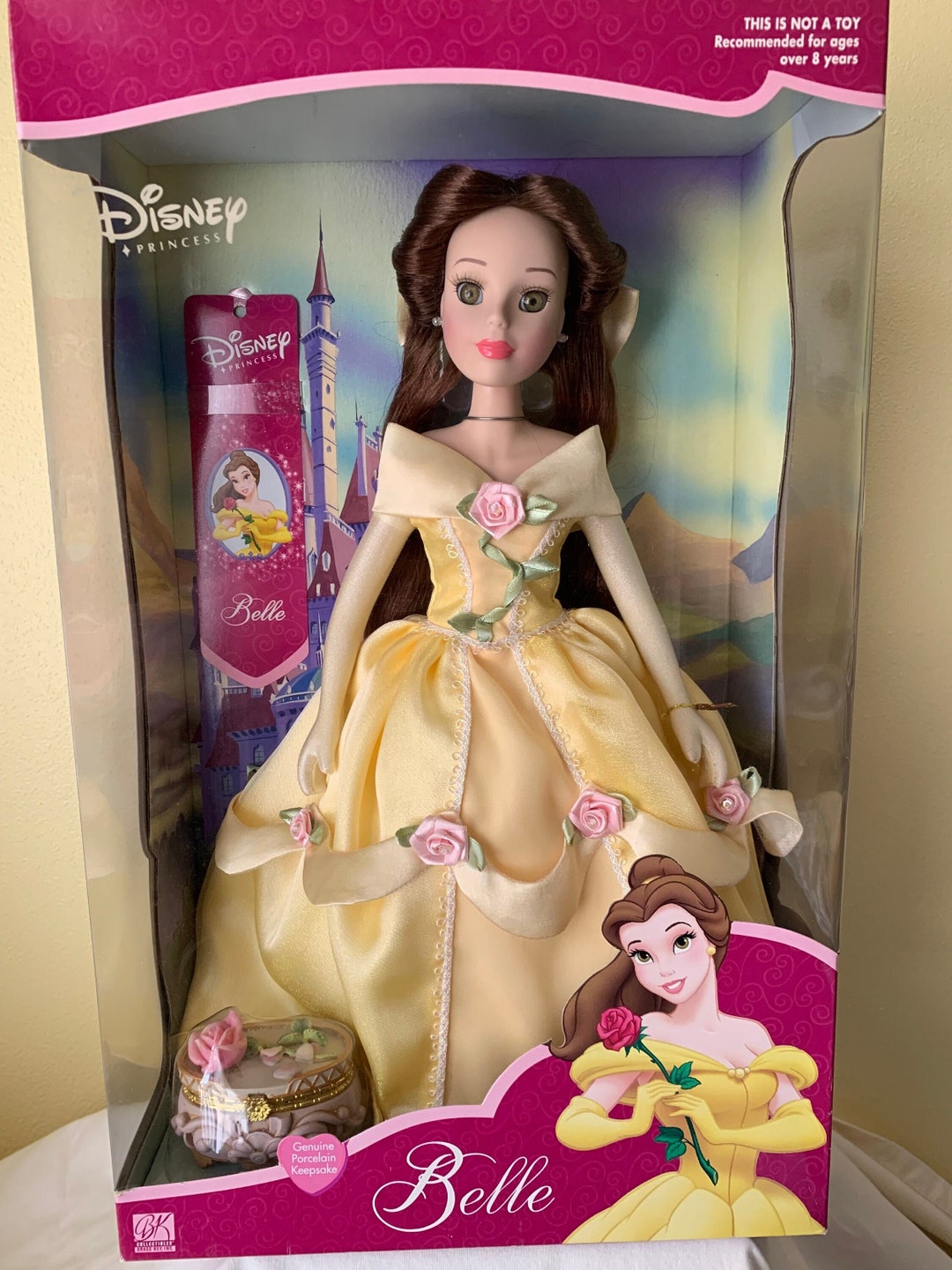 Disney Vintage Belle Porcelain Doll With Keepsake Small Etsy