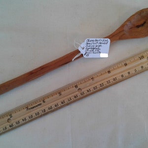 Cherry, Small Left-Handed, Cooking Spoon, Hand-carved (as they did hundreds of years ago), with my initials and date created burned-on