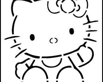 8"x9" Clear Plastic Stencil - Hello Kitty (6mil-SN378)