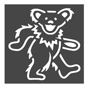 8"x8" Clear Plastic Stencil - Dead Bear 1 (6mil-SA91)