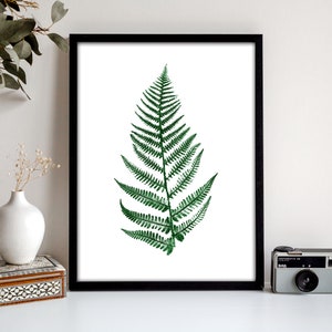 Fern Plant Print in Green Pressed Fern Print Botanical Print Personalised Fern Leaf Print. image 5