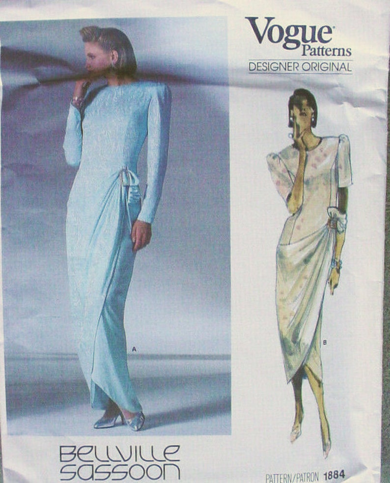 Vogue Sasson Designer Evening Dress Pattern Asymmetrical Etsy