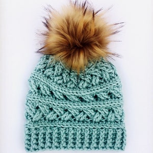 Womens Beanie Headband Messy Bun Hat - The Sabella Beanie Pattern