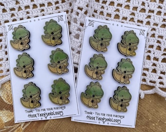 6 - Dino Buttons, Unique Buttons, Laser Engraved