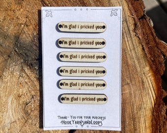 6 - Cactus Emotional Support Wooden Tags - I’m glad I pricked you **Listing is for Wooden Tags Only**