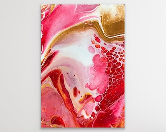 Pink Captivation Original Abstract Acrylic Painting – Stretched Canvas Wall Art