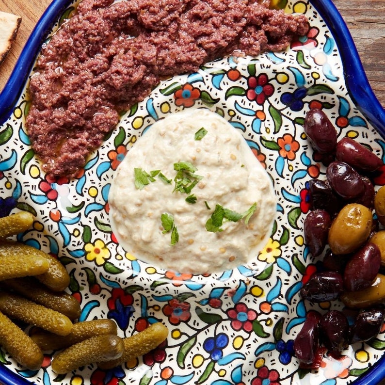 Palestine Hand Painted Floral Chips and Dip Bowl Etsy
