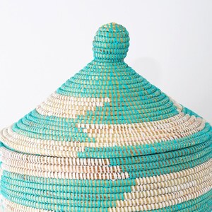 Cesta de almacenamiento de color blanco azul medio con capucha | Etsy