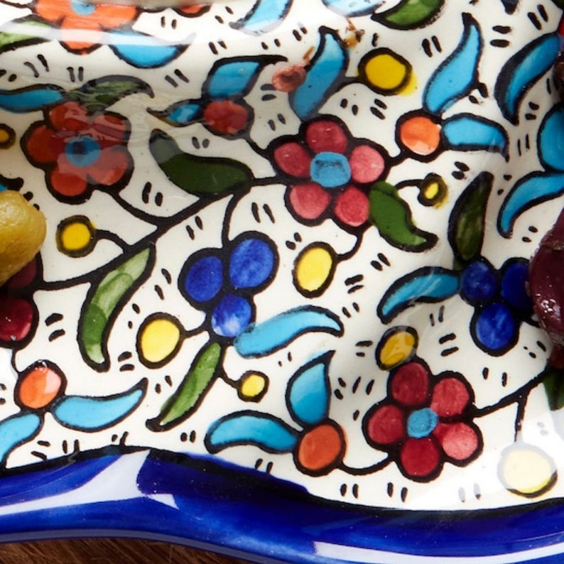 Palestine Hand Painted Floral Chips and Dip Bowl Etsy