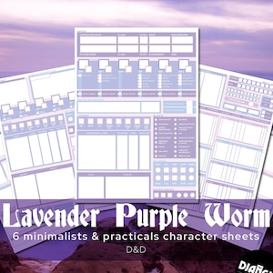 DnD Character Sheet Pack - Practical & Minimalist bundle. Character sheets for Dungeons and Dragons 5e, printable and editable.