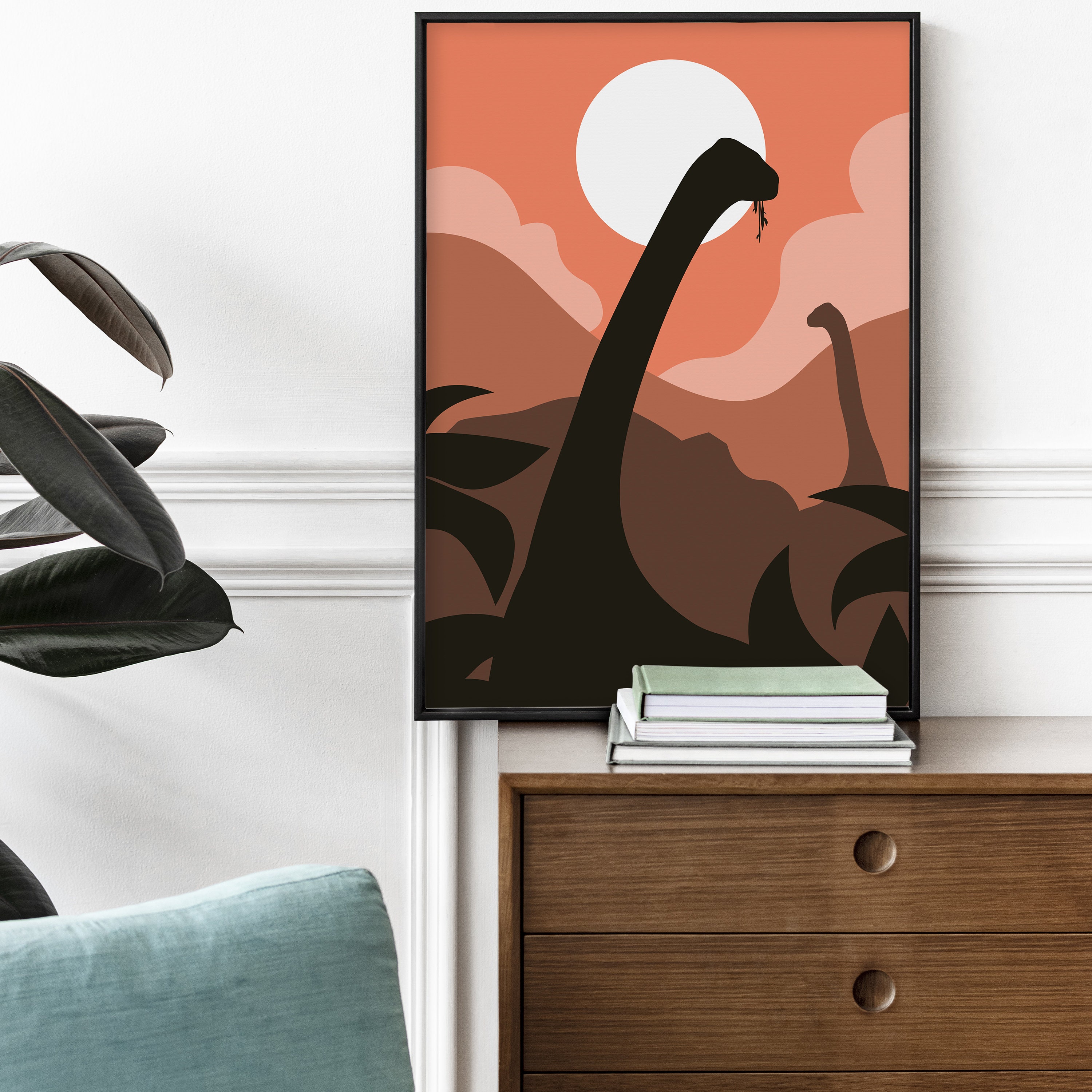 Dinosaur Minimalist Art Print Graphic Wall Decor for Etsy UK
