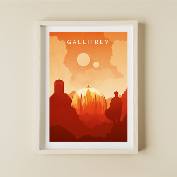 Doctor who - Gallifrey - Poster for sci fi geeks. Affiche Pop culture Vintage minimalist.