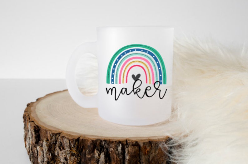 Bright Rainbow Maker Mug // Crochet Mug / Gifts for Makers / image 0