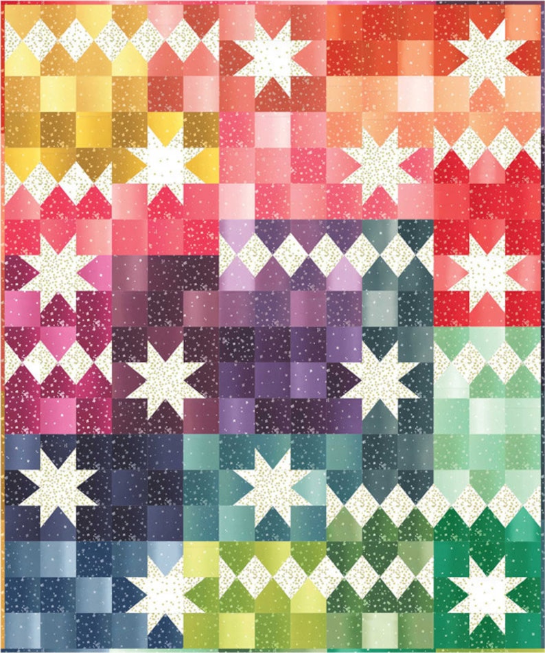 In Stock and Ships Today Ombre Bloom Quilt Kit Featuring Ombre Fabrics by V and Co for Moda