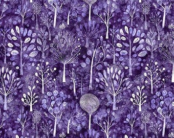 Night Owls - Purple Trees - Von Morris Creative Group Für QT Fabrics - Verkauft von The Kontinuierliche Yard - Vorrätig Schiffe heute
