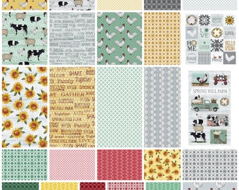Spring Hill Farm - Fat Quarter 26pc/bundle - By Dianna Swartz For Benartex Fabrics - Sold By The Bundle - In Stock Ships Today