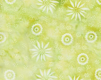 Just Dandy - Céleri vert fleurs brises - Par Kate Colleran Designs For Island Batiks - Vendu par mètre continu - En stock, expédié aujourd'hui