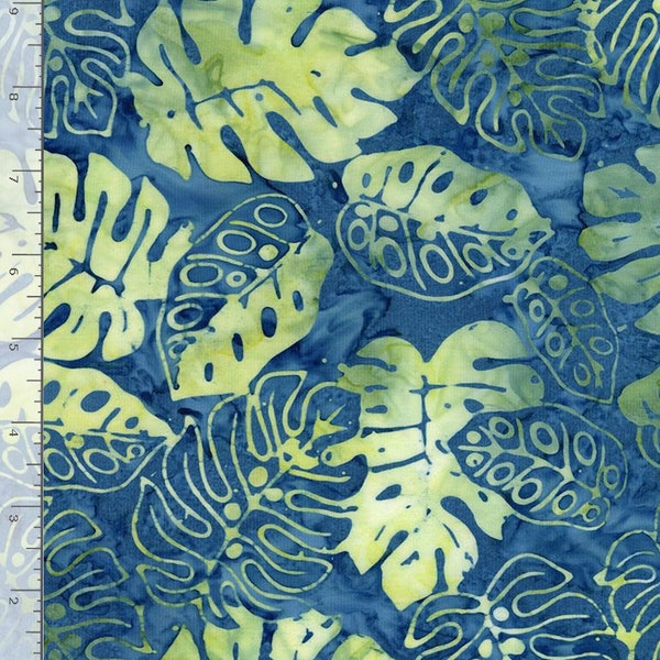 Tonga Scuba Batiks - Ocean Tropical Leaves - By Tonga Batiks For Timeless Treasures - Sold By Yard Cut Continuous - In Stock!And Ships Today