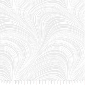 May include: White fabric with a flowing, abstract design. The pattern features curved lines that create a sense of movement. The fabric has a subtle texture and a light, airy feel. The word "Benartex" is printed on the fabric.