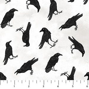 Spellbound - Tossed Crows - By Deborah Edwards For Northcott Fabrics - Sold By The Continuous Yard - In Stock Ships Today
