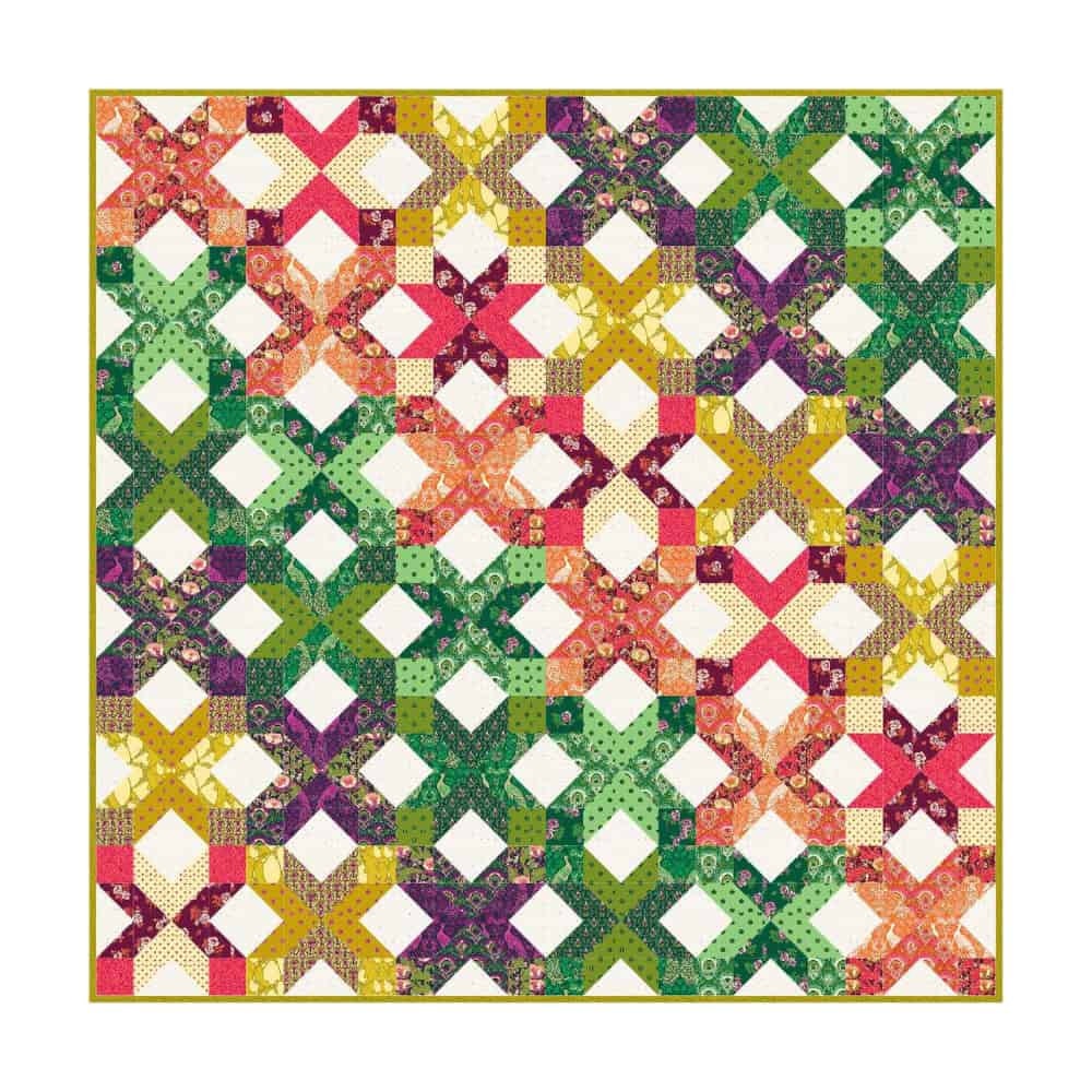 Wild Abandon - 66" x 66" Ironwood Point Quilt Kit - By Heather Bailey For FIGO Fabrics - Sold By The Kit - In Stock And Ships Today