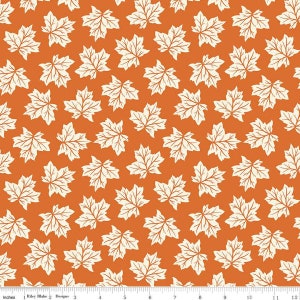 Shades Of Autumn - Orange Leaves - By My Mind&#39;s Eye For Riley Blake Designs - Sold By The Continuous Yard - In Stock and Ships Today