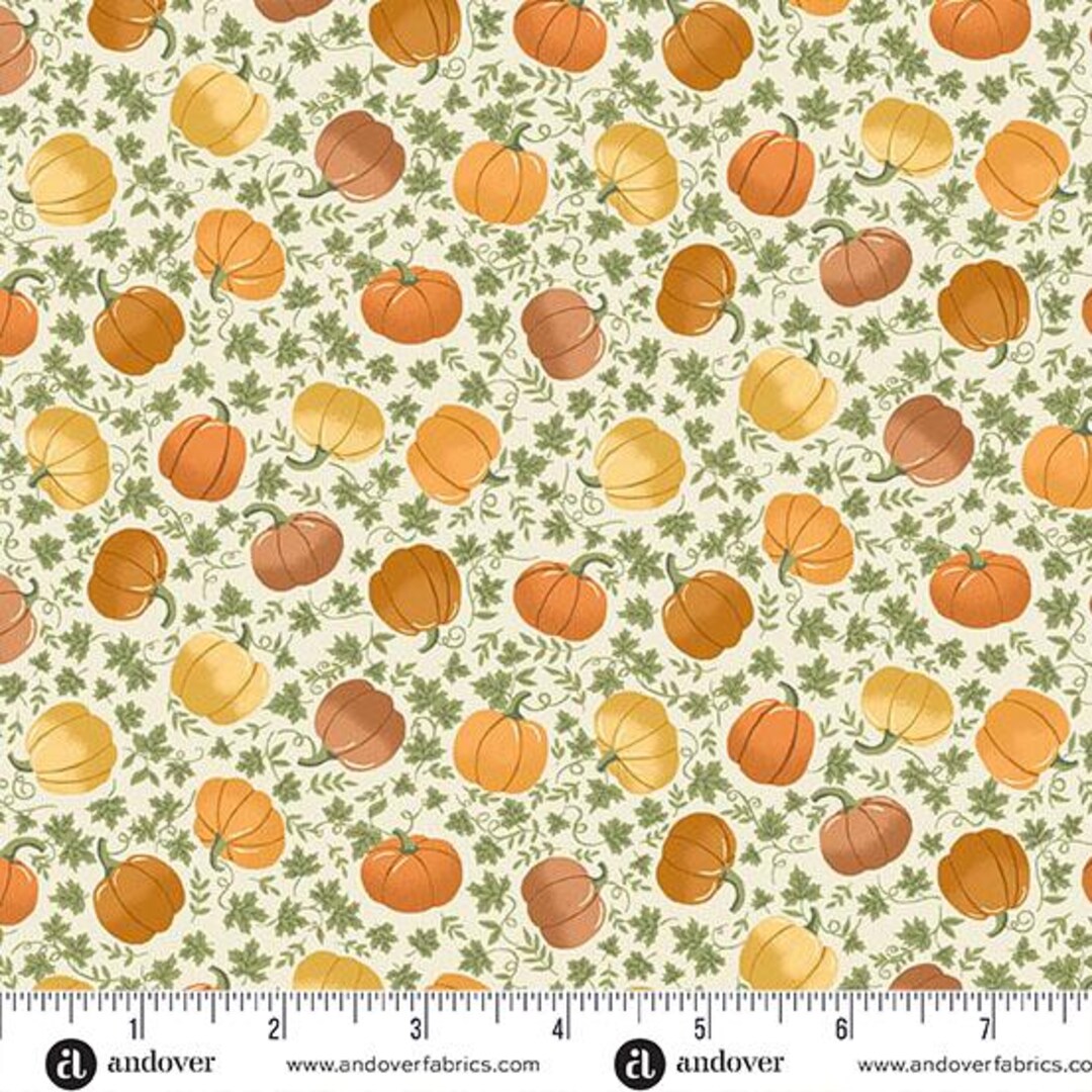 Hello Autumn - Cream Pumpkin Spice - by Makower UK for Andover