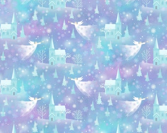 Angels On High - Village - By Cathy Squire For Northcott Fabrics - Sold By The Yard Cut Continuous - In Stock and Ships Today