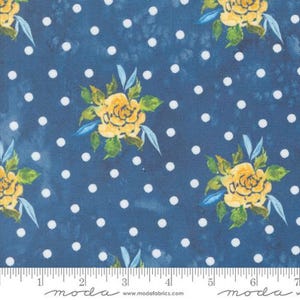 Sunshine Blue Skies Canvas - Lake Rosey Dots - By Create Joy Project For Moda Fabrics - Sold By The Continuous Yard - Ships Today