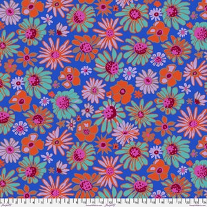 Kaffe Collective August 2024 - Cobalt Bloomers - By Kaffe Fassett For Free Spirit Fabrics - Sold By The Yard - In Stock Ships Today