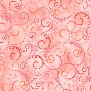 Swirling Splendor - Coral 108" Wide Quilt Back - by Kanvas Studio - Sold By the Yard and Cut Continuous - In Stock and Ships Today