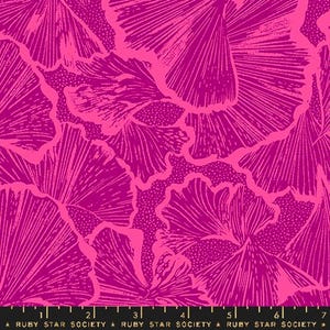 Glow Garden - Light Berry Ginko - By Sarah Watts For Ruby Star Society - Sold By The Continuous Yard - In Stock Ships Today