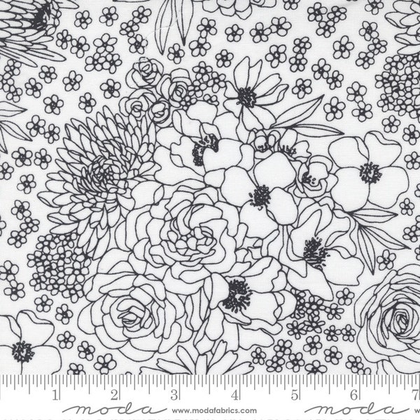 Create - Flower Arrangement Large Floral, Paper - By Alli K Design For Moda Fabrics - Sold By The Continuous Yard - In Stock Ships Today!