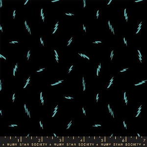 Teddy And The Bears - Black Electric - By Sarah Watts For Ruby Star Society - Sold By The Continuous Yard - In Stock And Ships Today