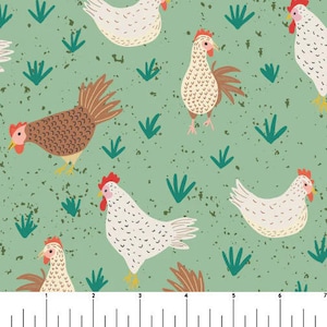 Chicken Scratch - A Gathering - Por Anjana Simpson para Phoebe Fabrics - Se vende por yarda continua - Disponible y se envía hoy