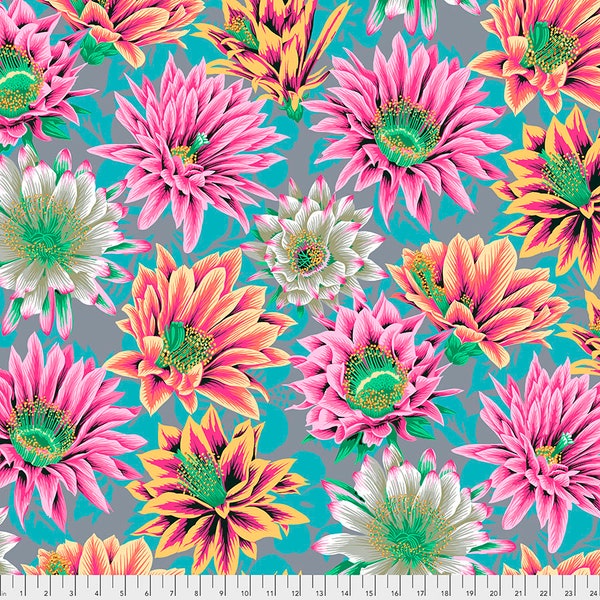 Kaffe Febrero 2021 - Tawny Cactus Flower - Por Kaffe Fassett Collective For Free Spirit Fabrics - Vendido cortado a tamaño - Ships Today