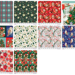 Cabane de Noël - Fat Quarter de 10 pièces/lot - Par Mia Charro pour FreeSpirit Fabrics - Vendu par lot - En stock Expédition aujourd'hui