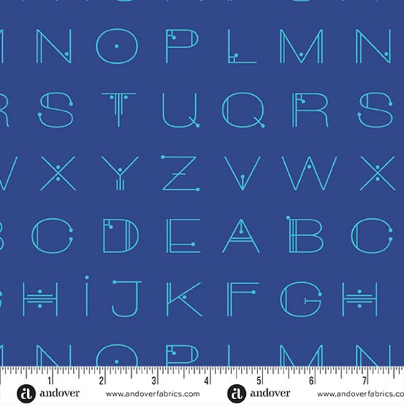 Scrawl: Deco Letters in Electric Blue Scrawl: Deco Letters in Electric Blue