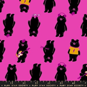 Teddy And The Bears - Light Berry The Band - By Sarah Watts For Ruby Star Society - Sold By The Continuous Yard - In Stock And Ships Today