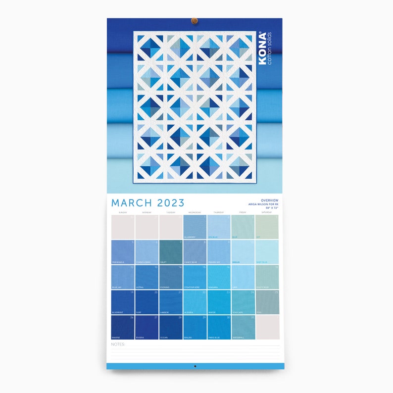 Kona Cotton 2023 New Year Calendar by Robert Kaufman Fabrics Etsy