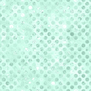 May include: A mint green background featuring a repeating pattern of circles. The circles exhibit a distressed, textured appearance with varying shades of light green and white, creating a weathered, speckled effect across the entire surface.