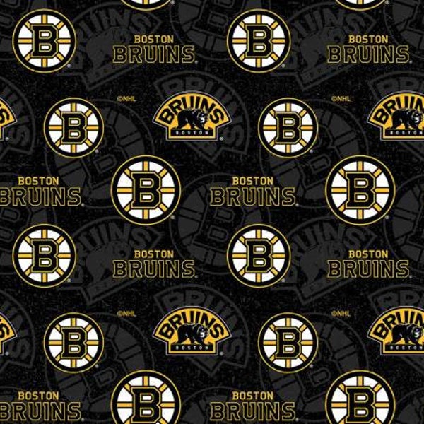 NHL Hockey - Boston Bruins - By Sykel Enterprises - Sold by the Yard and Cut Continuous - In Stock and Ships Today