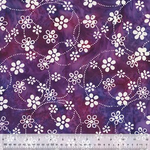 Majesty Batiks - Purple Daisies - By Jacqueline de Jonge For Anthology Fabrics - Sold By The Yard - In Stock and Ships Today