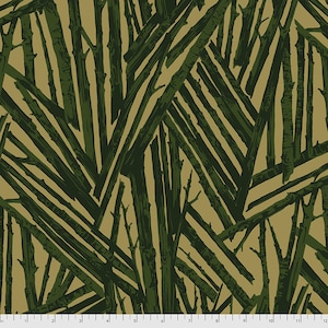 May include: Abstract pattern of green and tan branches, creating a geometric design. The pattern is repeated throughout the image.