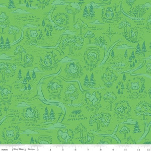 100 Akre Woods - Mapa verde - Por Jill Howarth para Riley Blake Designs - Se vende cortado a medida - Disponible y se envía hoy