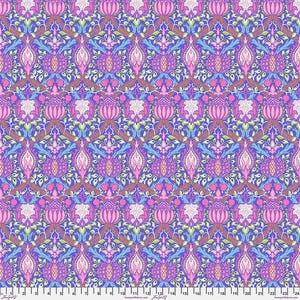 Kaffe x Morris And Co - Cotton Lawn Purple Granada - By Kaffe Fassett x The Original Morris & Co For FreeSpirit Fabrics - Sold By Yard