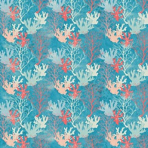 Under The Sea - Turquoise Coral Reef - By Skyline Studio For Benartex Fabrics - Sold By The Yard Cut Continuous - In Stock Ships Today