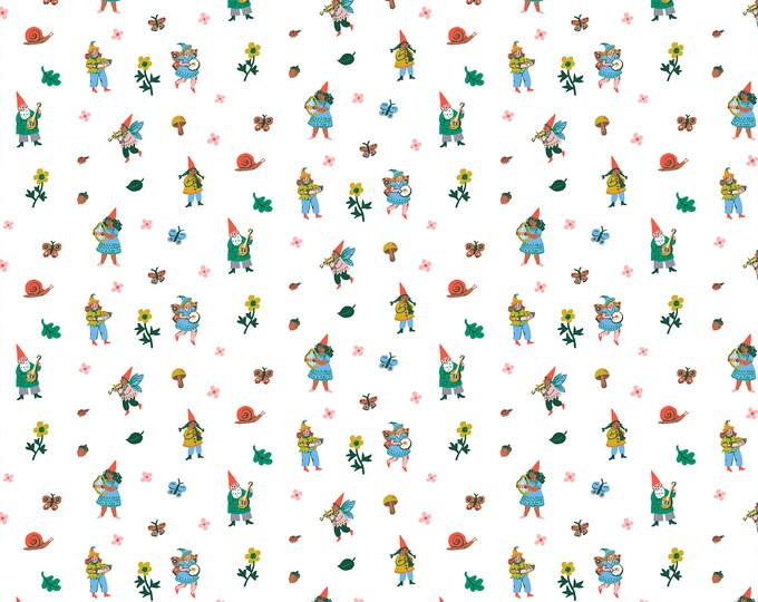 Garden Jubilee Gnomes by Phoebe Wahl for FIGO Fabrics Sold by the Yard