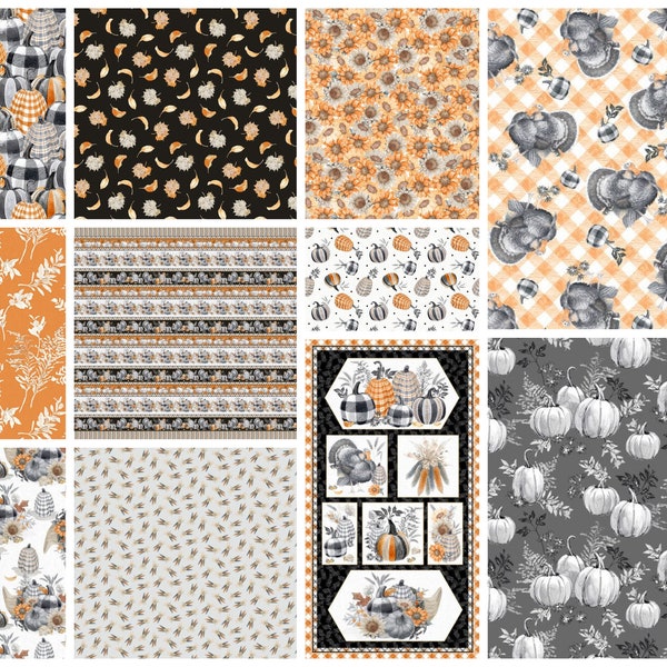 Harvest Classics - Fat Quarter 11pc/bundle - By Anna Bailey For Blank Quilting - Sold By The Bundle - In Stock and Ships Today